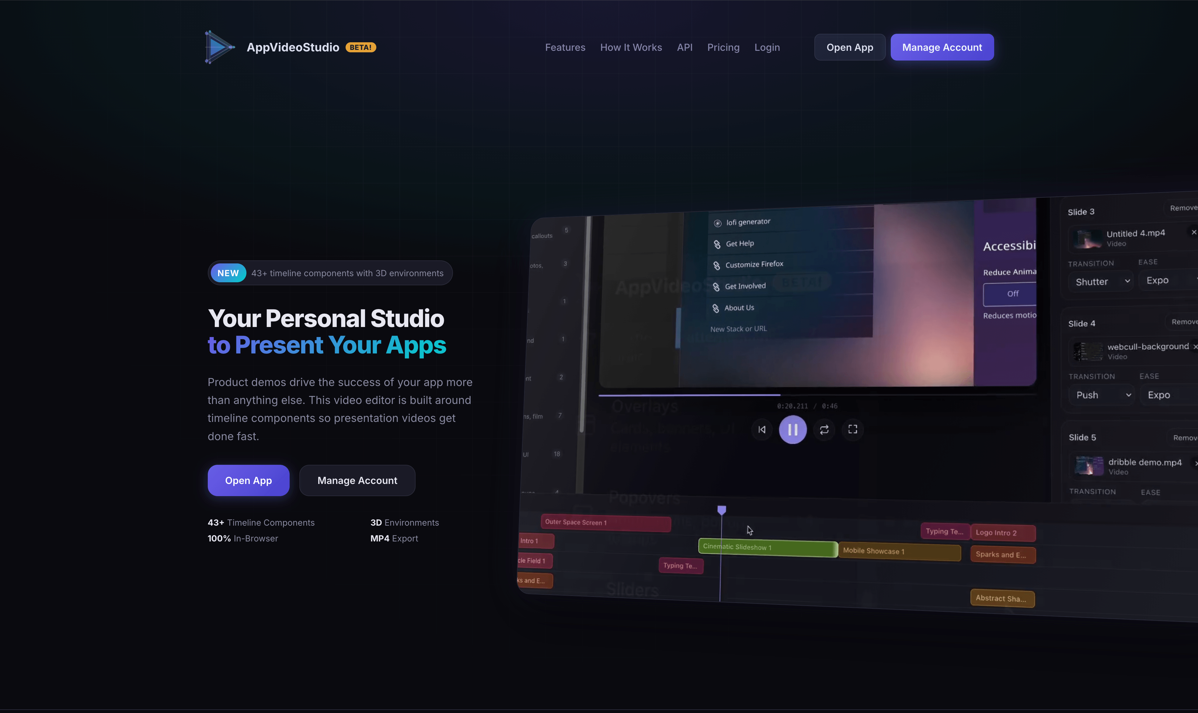 AppVideoStudio timeline editor screenshot