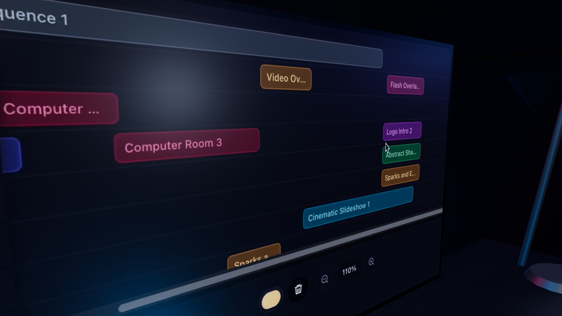 Landscape computer room composition